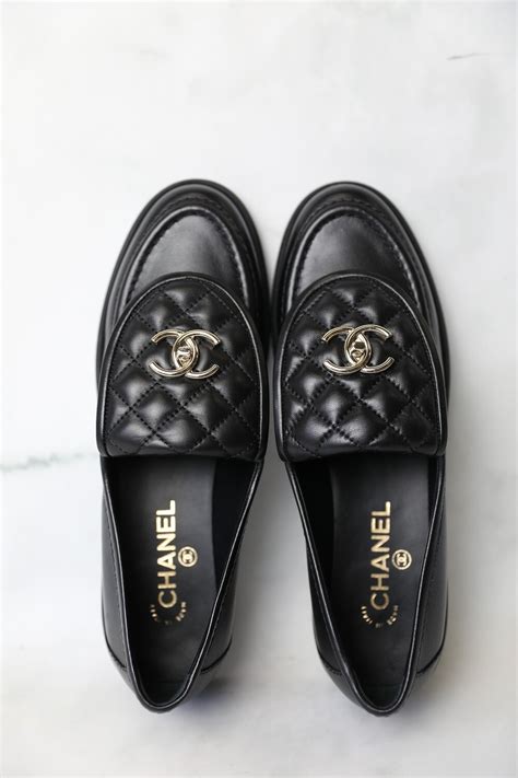 chanel loafer black gold|Chanel shoes prices.